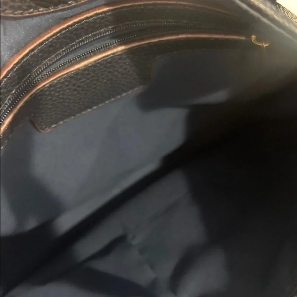 Navy faux leather crossover bag